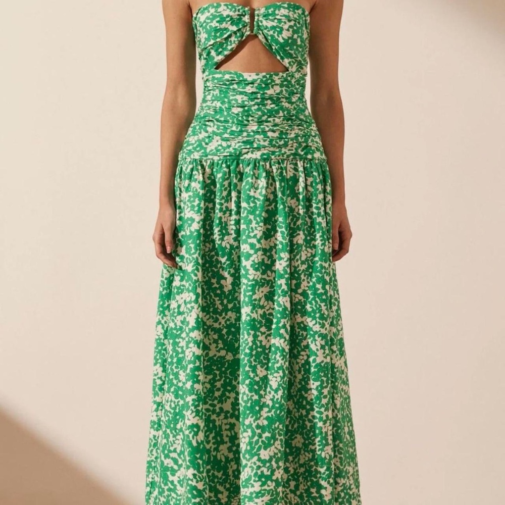 Shona Joy Arosa Linen cut out midi dress